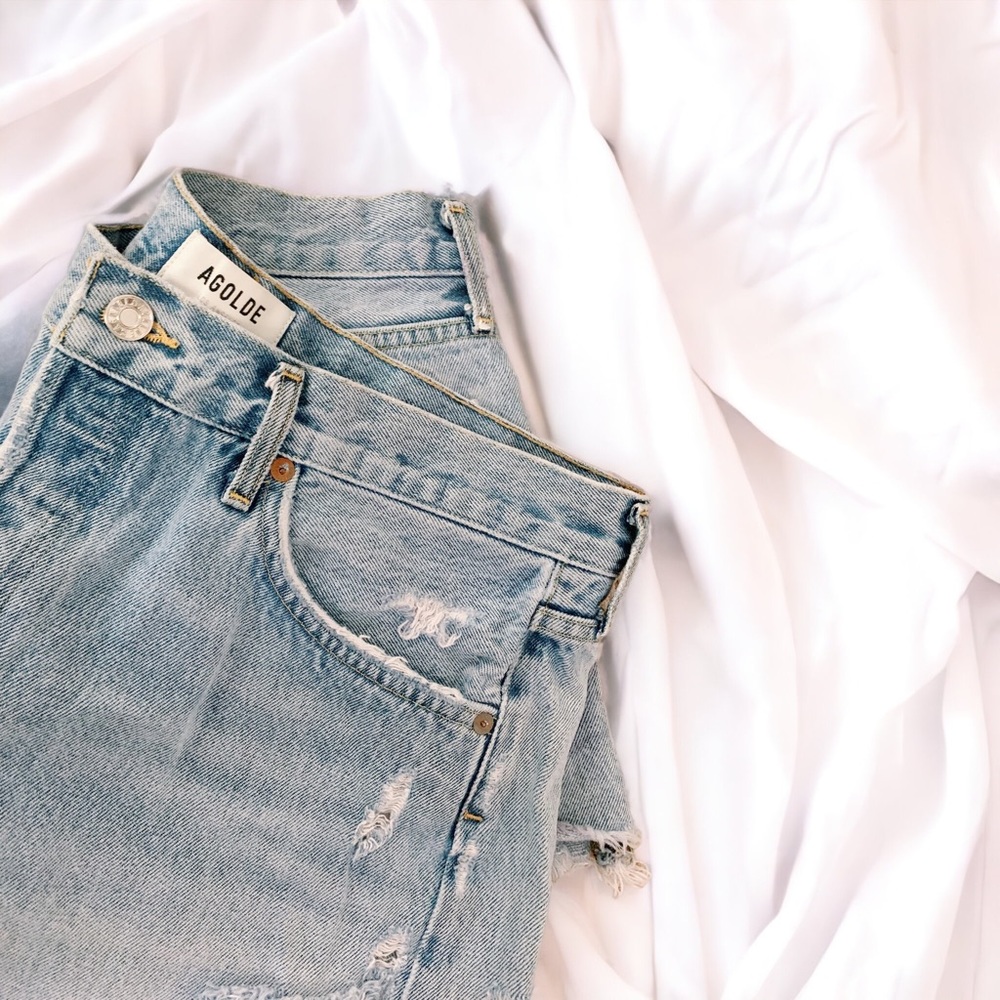 AGOLDE Parker Distressed Denim Shorts